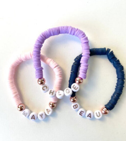 Name bracelets! (Pick color! And email or use the contact page to tell me you’re name!)