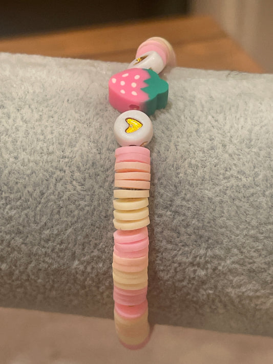 Cute-core pink & yellow bracelet